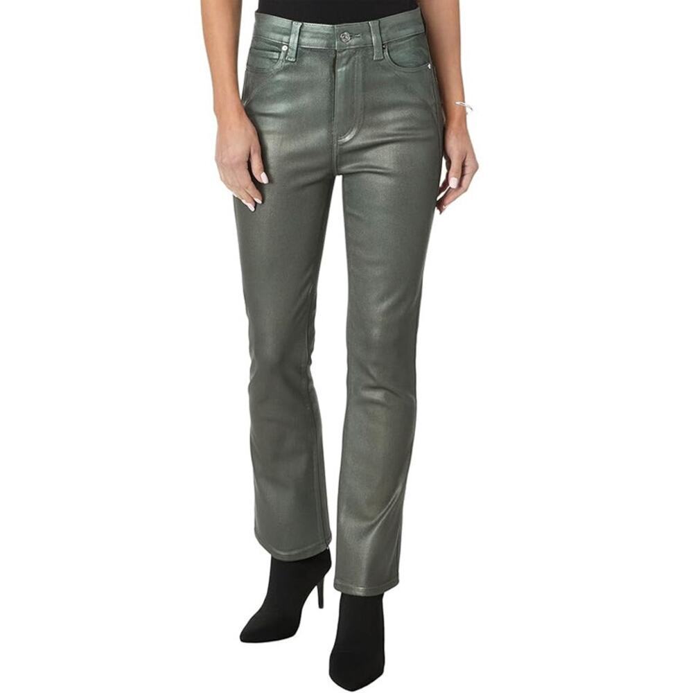 NWT NEW PAIGE Claudine Mystical Green Coated High Waist Jeans Size 29